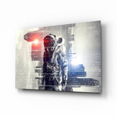 Digital Astronaut Glass Wall Art.